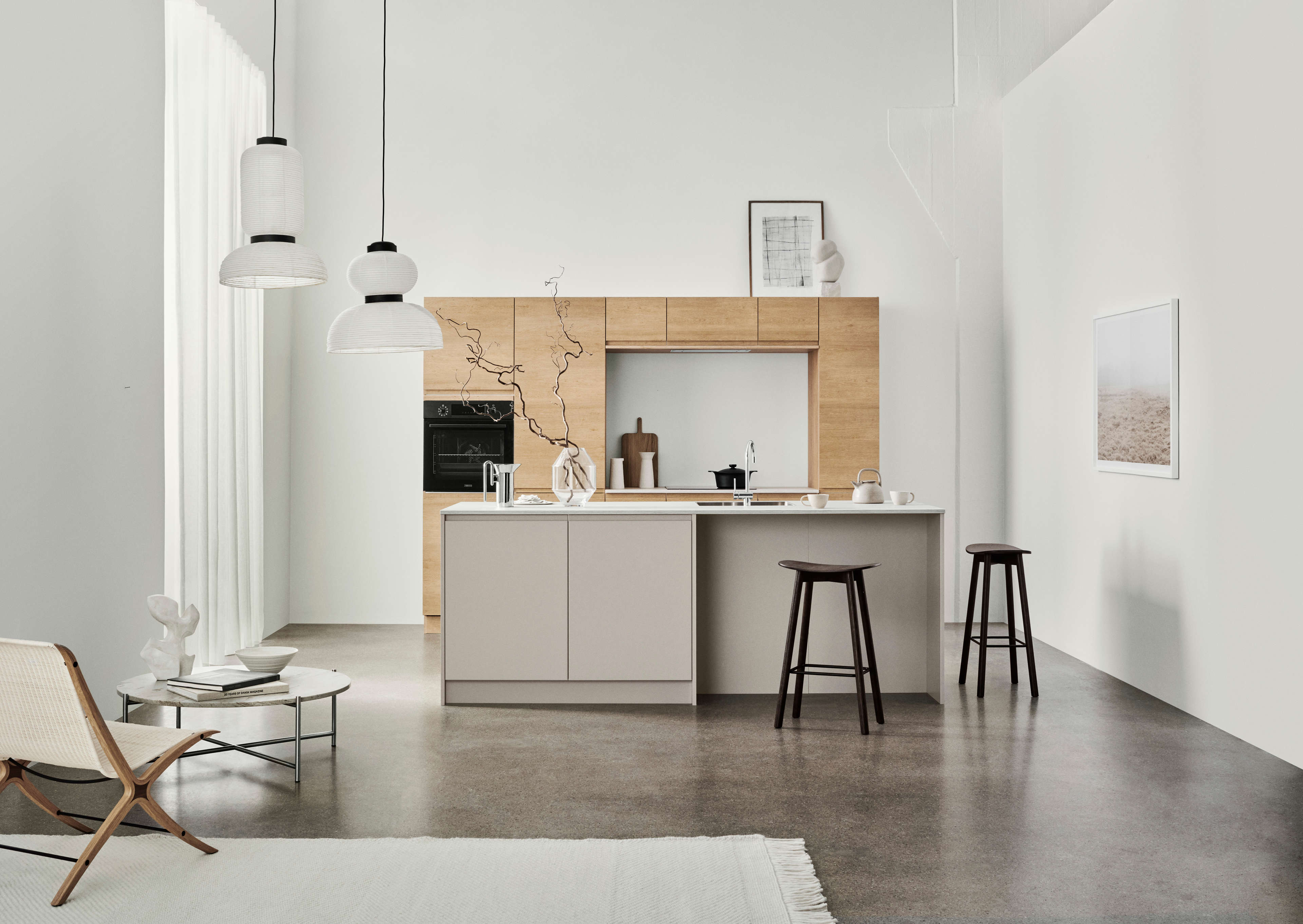 NOLIAM arizona beige kitchen cabinetry with sleek minimalist design, combining contemporary elegance with functional storage solutions.