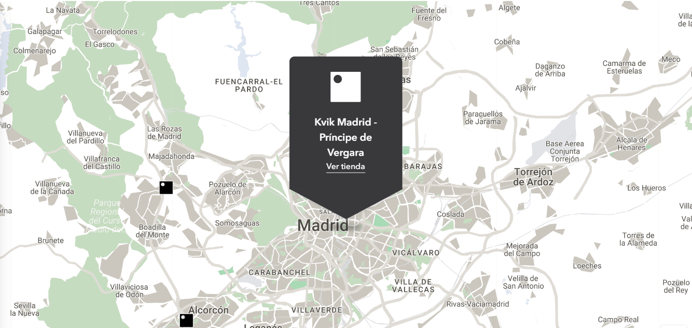 Ubicación de Kvik Madrid Príncipe de Vergara en el mapa de cocinas, baños y armarios