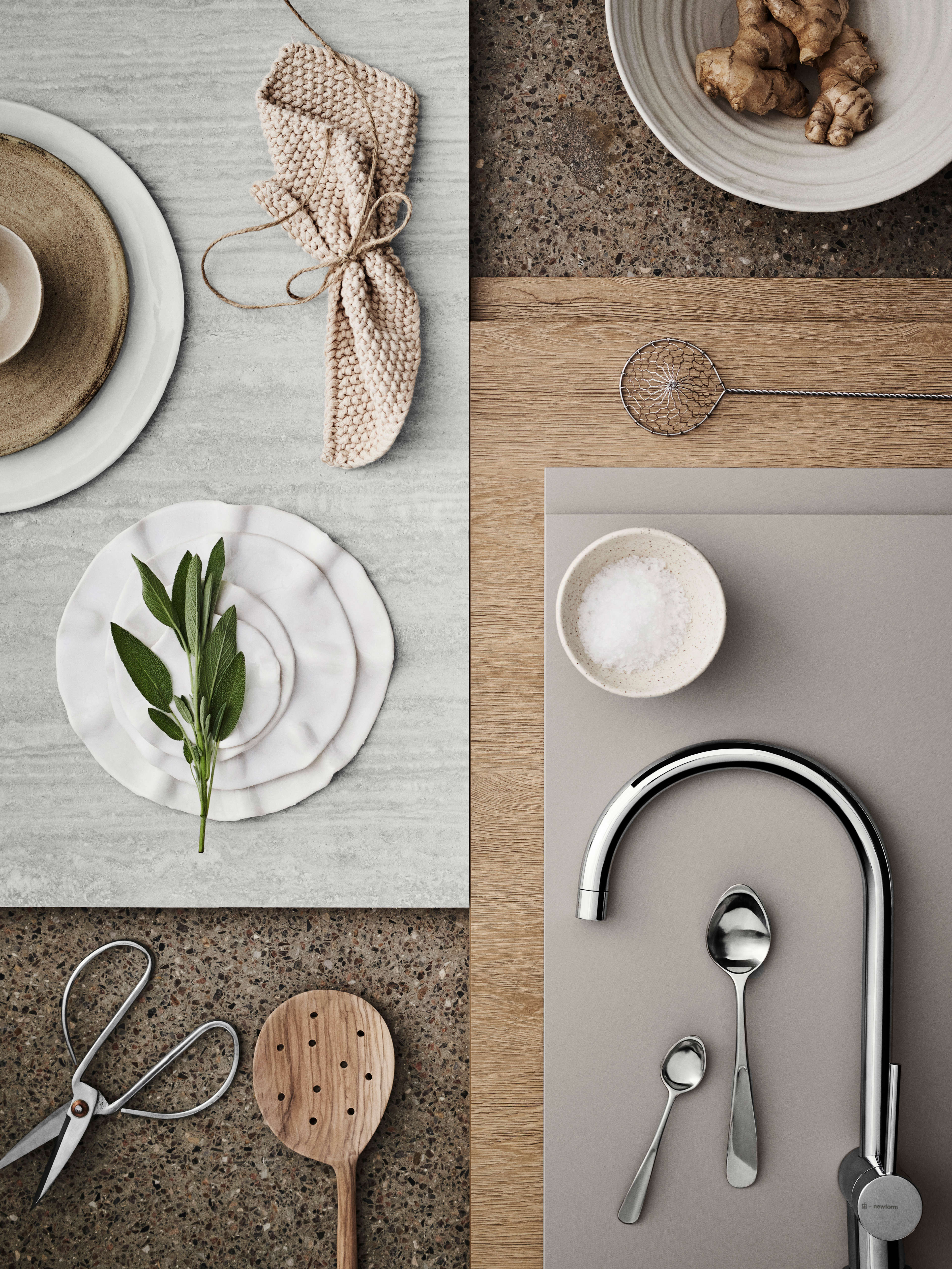 NOLIAM arizona beige kjøkken med elegant minimalistisk design, med elegante benkeplater og moderne inventar for et moderne utseende.